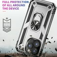 thumbnail image 6 of Designed for iPhone 14 Pro Case, Military Grade Protective Phone Case Cover with Enhanced Metal Ring Kickstand [Support Magnet Car Mount] Compatible with iPhone 14 Pro, Silver, 6 of 8