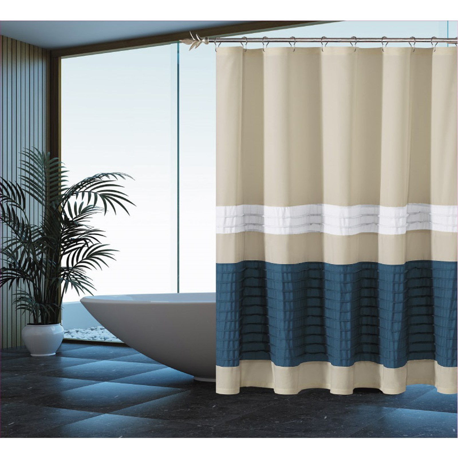 pleated shower curtain