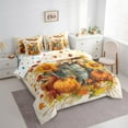 thumbnail image 3 of Manfei Vibrant Sunflower Twin Bedding Sets 7-Piece for Kid, Rustic Highland Cow Bedding Comforter Set, Fall Pumpkin Leaf Reversible Sheet Sets, Super Cozy Room Decor, 3 of 7