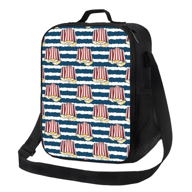 Fotbe Popcorn Lonchera Bolsa de Almuerzo para Hombres y Mujeres, Lonchera de Gran Capacidad, Bolsa de Almuerzo Reutilizable, Bolsa Térmica Aislante