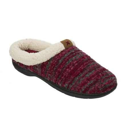 dearfoams women's quilted fleece clog memory foam slipper