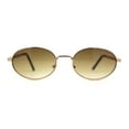 thumbnail image 2 of Oval Round Hipster Retro Metal Rim Luxury Pimp Sunglasses Gold Brown - Brown, 2 of 4