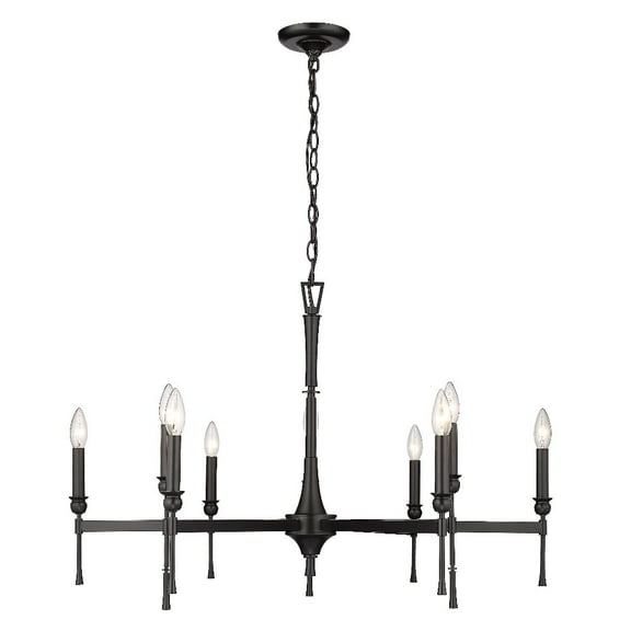 3509-9 BLK-Golden Lighting-Landon - 9 Light Chandelier-22.63 Inches Tall and 34 Inches Wide -Traditional Installation