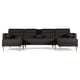 thumbnail image 2 of Sala Modular Doble Chaise Makora Brandon con Memory Foam y Respaldo Ajustable Lino Negro, 2 of 7