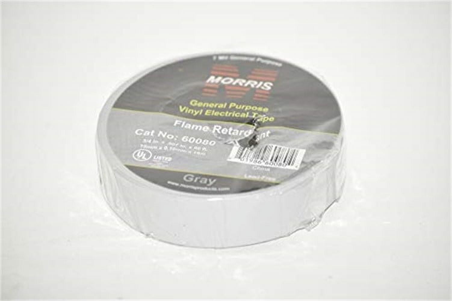 Morris Products 60080 Vinyl Plastic Electrical Tape 7Mil X 6 0 Ft. PVC Gray