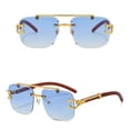 thumbnail image 4 of VLOOCKLW Men's Rimless Rectangle Sunglasses Rimless Rectangle Fashion Shades Lightweight UV Protection Glasses for Driving Outdoor Activities & Daily Wear, 4 of 5