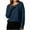 Blue, variant on Htigea Women's Crew Neck T-Shirts Waffle Drop Shoulder Long Sleeve Casual Loose Fit Shirt Solid Everyday Tee Top Black S