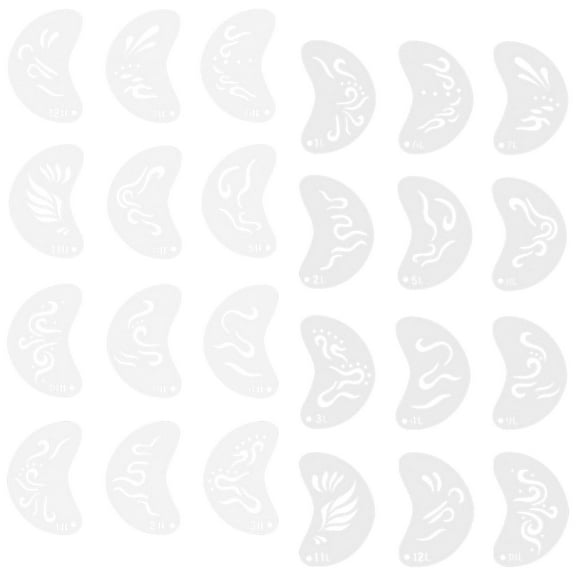 24 Pieces Face Paint Stencils Facial Painting Templates Drawing Kit Reusable PET Material for Kids Adults Halloween