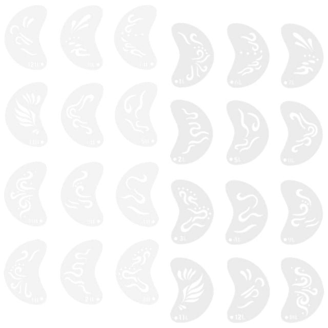 24 plantillas de pintura facial, plantillas de dibujo lavables, suministros de bricolaje, de pintura facial para maquillaje para fiestas de carnaval