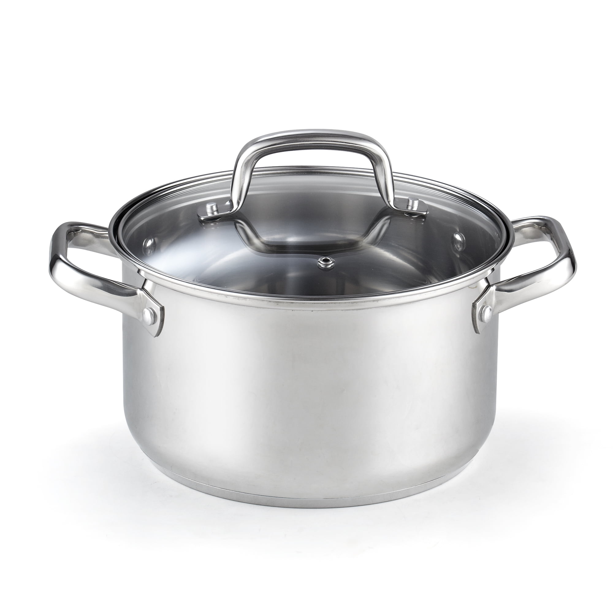 Cook N Home 02418 Stainless Steel Lid 5-Quart Stockpot 5-Qt Silver Renewed 