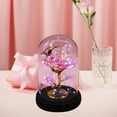 thumbnail image 2 of Luz nocturna LED con cúpula de cristal rosa eterno | Adorno de flor de aluminio preservado | Regalo romántico para mujeres | Decoración luminosa, regalo creativo de vacaciones |, 2 of 7