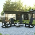 thumbnail image 2 of Flash Furniture Savannah 5-Piece Poly Resin Rocking Patio Chair and Side Table Set, Black, 2 of 12