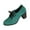 Green, variant on Navy Women'S Pumps Round Toe Chunky Heel Solid Color Laced Fall Winter Casual Versatile Non-Slip Comfortable Stable Daily Wear Footwear Size 38