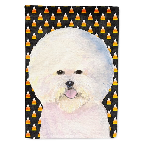 Bichon Frise Candy Corn Halloween Portrait Flag Canvas House Size