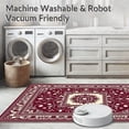 thumbnail image 5 of ODIKA 5'x7' Machine Washable Non-Slip Area Rug, Winter Wonderland Snowflake Medallion with Festive Elk High Traffic Rug, Red, 623257, 5 of 5