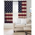 thumbnail image 2 of Vintage American Flag Blackout Curtains 90 Inches Long for Bedroom, Retro Rustic USA Flag Thermal Insulated Room Darkening Black Out Window Curtain Panels Grommet Drapes for Living Room, 2 of 8