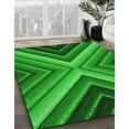 thumbnail image 3 of Ahgly Company Machine Washable Indoor Square Transitional Green Area Rugs, 4' Square, 3 of 7