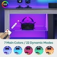 thumbnail image 4 of Bestier TV Stand for TVs up to 75", Gaming Entertainment Center with Remote Controlled RGB LED Light,Adjustable Glass Shelves,Modern Media Console Table with Open Storage for Living Room, Wash White, 4 of 11