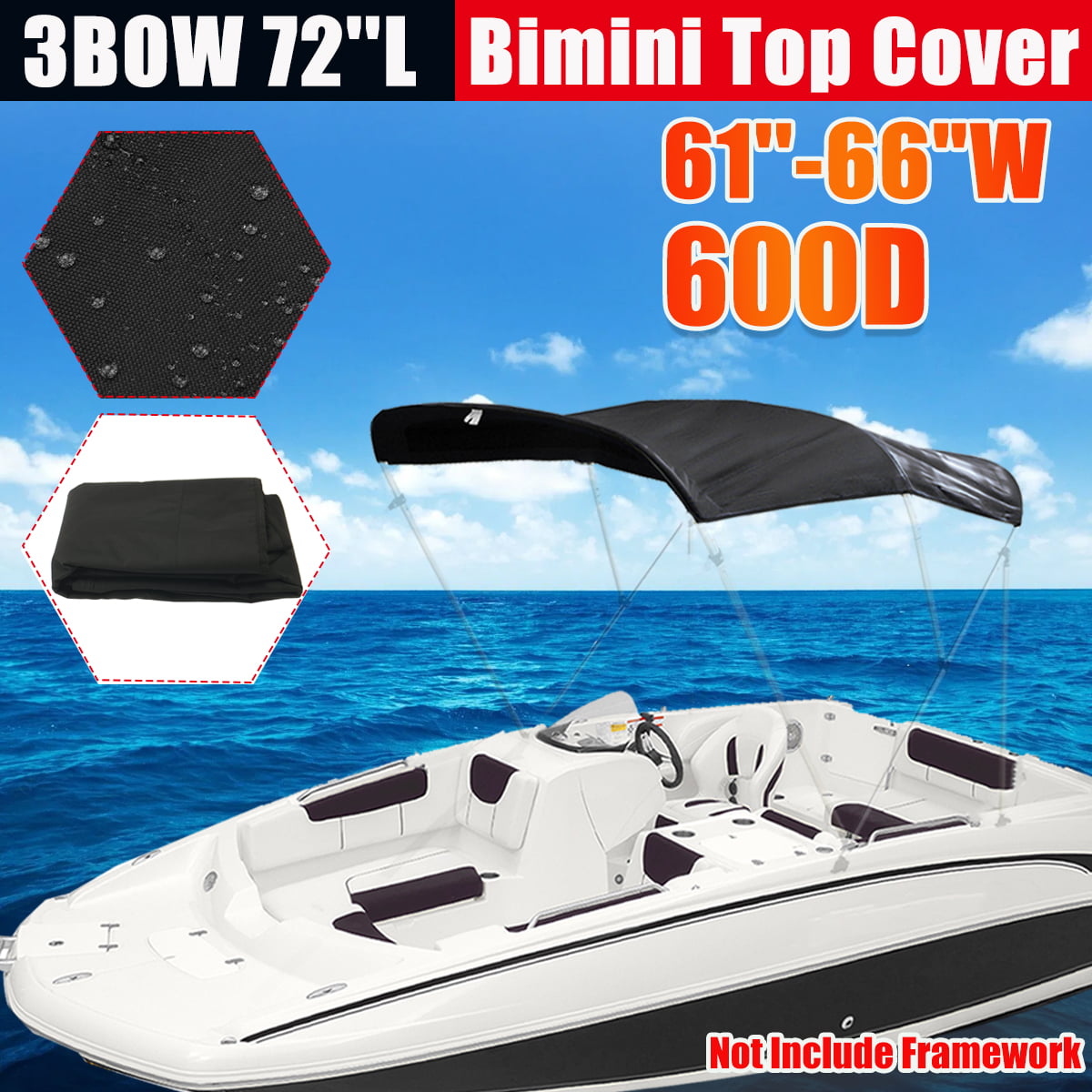 ALEKO Winter Waterproof Canopy for BT250 Inflatable Boat Black Color 