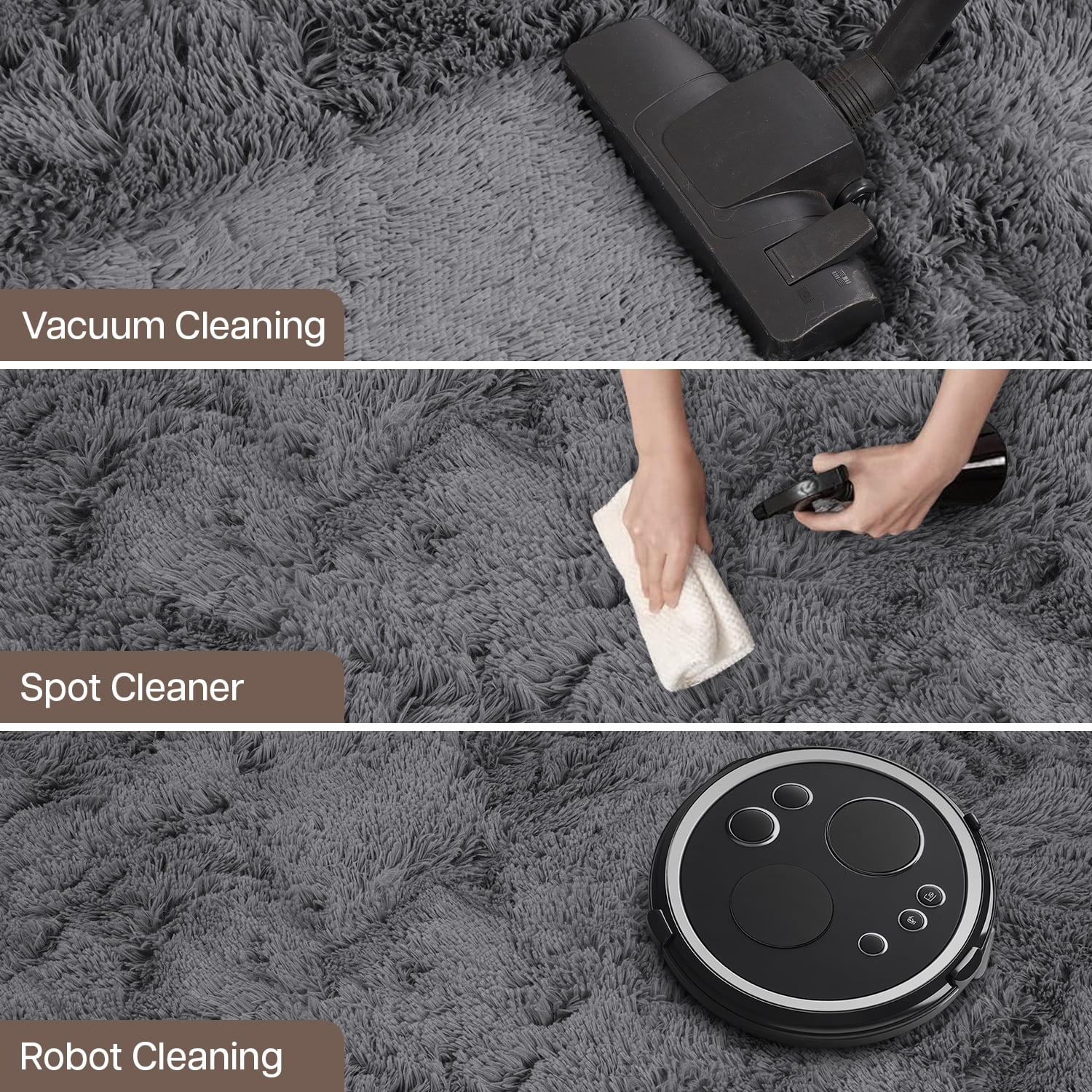 Moonlight20015 Area Rug 6x9ft non-slip Soft Fluffy Shaggy for Living Room Bedroom Décor Gray