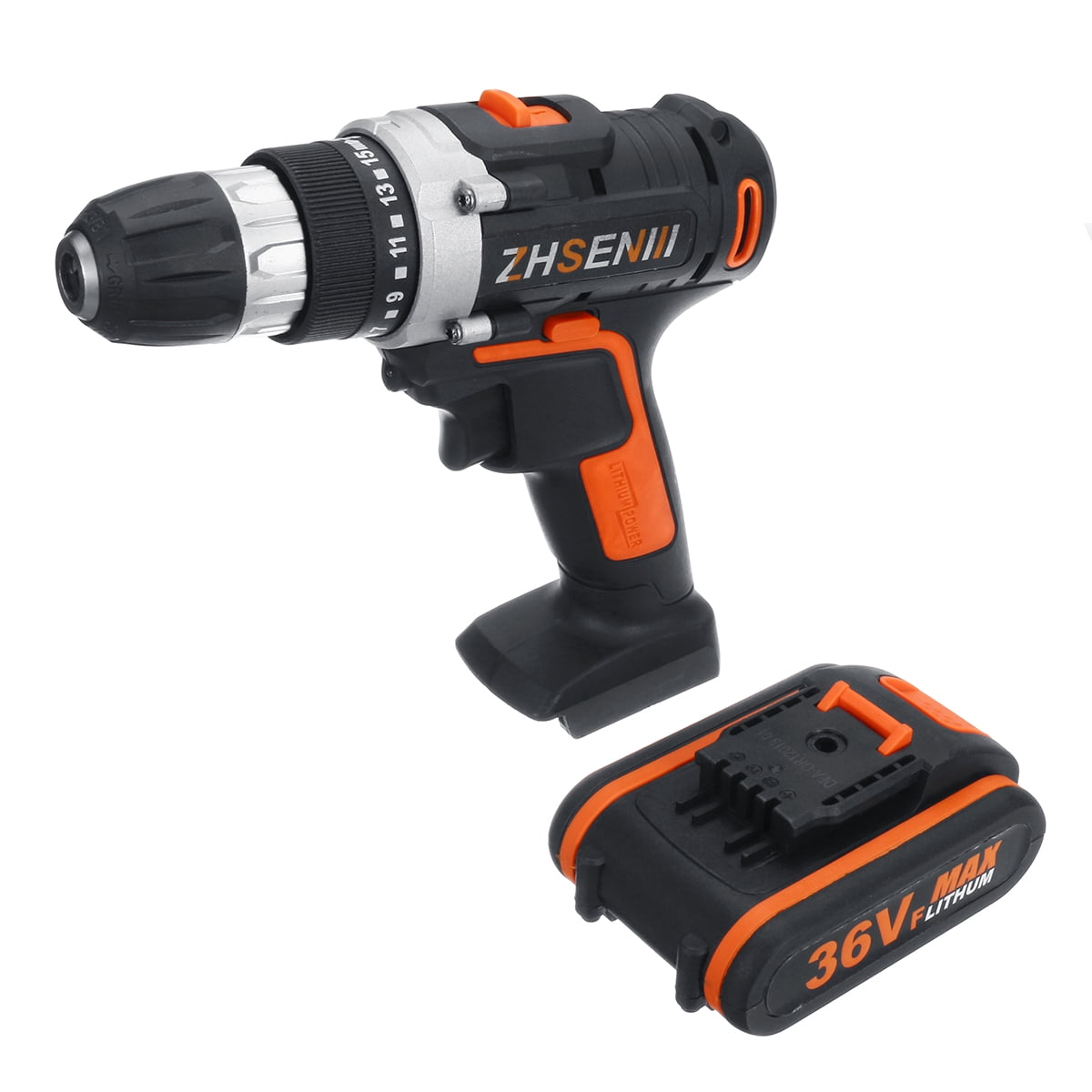 2 Speed Electric Cordless Drill Impact Wrench LED Light with 2Pcs/1Pc