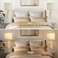 thumbnail image 2 of NATYSWAN Ceramic Table Lamps Set of 2, 24.8" Bedside Lamps with 3-Color Temperature, Modern Nightstand Lamp Desk Reading Lamp with Fabric Drum Shade for Bedroom, Living Room, Office, 2 Bulbs Included, 2 of 8