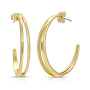 Michelle Campbell Jewelry Women's Ancient Hoop Earrings, Brass with 14k Yellow Gold overlay