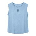 thumbnail image 3 of BUIGTTKLOP Womens Tank Tops Business Casual Summer Sleeveless Blouses Keyhold Pleated Front Dressy Outfits Work Office Clothes, 3 of 7