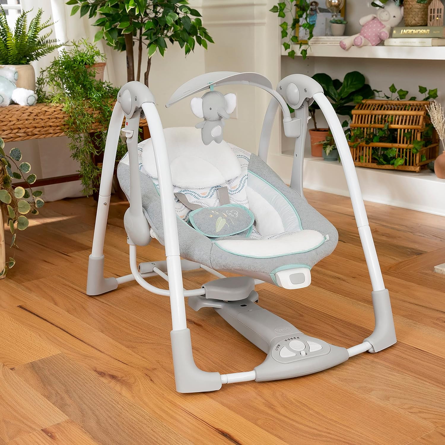 Seat, Nature Vibrations, Months Baby Infant (Swell) Portable Sounds, Compact ConvertMe Ingenuity Swing 2-in-1 & lbs Battery-Saving Automatic 0-9
