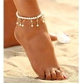 thumbnail image 2 of Pearl and Crystal Drop Ankle Bracelet Accented In Silver or Gold, 2 of 7
