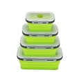 thumbnail image 2 of Redempat 4pieces Silicone Lunch Boxs Space-saving Versatile Microwave And Dishwasher Safe Foldable Bento Green, 2 of 6
