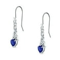 thumbnail image 2 of Blue Apple Jewelry Co. Heart Triquetra Earrings Simulated Blue Sapphire 925 Sterling Silver, 2 of 5