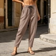 thumbnail image 6 of Nolissa Capri Pants for Women Drawstring Casual Palazzo Trousers Cropped Joggers with Pockets Loose Lounge Pants, 6 of 7