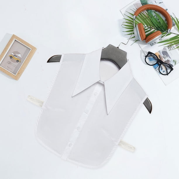 Cuellos falsos para mujer, blusa delicada de media para salidas nocturnas, vestidos y chaquetas. Blanco