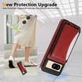 thumbnail image 4 of for Google Pixel 8 Pro Wallet Case with Card Slots, Hand Wrist Strap Rotate Ring Design, Finger Grip Ring PU Leather Magnetic Button Shockproof Purse Phone Cover for Google Pixel 8 Pro, Red, 4 of 6