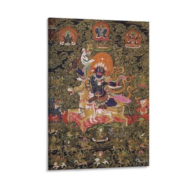 Póster de pintura Thangka tibetano Palden Lhamo, pintura sobre lienzo, arte de pared, póster de desplazamiento, impresión de imagen, decoración de paredes de sala de estar, carteles para el hogar, 12