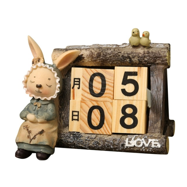 Calendrier Créatif de Lapin de Pâques pour Cabane en Rondins Décoration de Maison Décorations d'Armoire Décorations de Bureau
