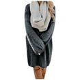 thumbnail image 1 of WTXUE Plus Robes Taille, Robes en Tricot à Manches Longues Coupe Trapèze Col Ras du Cou, Robe Chandail Tendance Manches Robe Chandail Robes Unies Vestidos Mi-Longues pour Femmes Grande Taille, Gris Taille g(US:6), 1 of 6