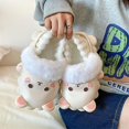 thumbnail image 4 of Pantuflas de algodón para mujer, de fondo grueso, impermeables, antideslizantes, para el hogar, extraíbles, cálidas, de lana para interiores, para otoño e invierno, 4 of 4