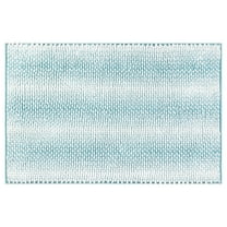 Unique Bargains Chenille Bathroom Rug Absorbent Non-Slip Striped Plush Shaggy Bath Rugs Lake Green 16" x 24"