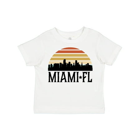 

Inktastic Miami Florida Skyline Retro Sunset Gift Toddler Boy or Toddler Girl T-Shirt