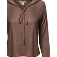 thumbnail image 3 of FashionOutfit Women's Solid Caged Front Long Sleeves Cropped Hoodie, 3 of 3