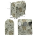 thumbnail image 4 of Owl Stand Mixer Cover, Cool Looking Owls Different Shapes and Sizes Drawing Style Sketch Pattern Print, Kitchen Appliance Organizer Bag Cover with Pockets, 5 Quarts, Brown Reseda Green, by Ambesonne, 4 of 4
