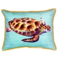 thumbnail image 3 of Betsy Drake SN044C 11 x 14 in. Green Sea Turtle Teal Small Indoor & Outdoor Pillow, 3 of 3