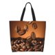 thumbnail image 1 of Balery Coffee Beans Bolsa Tote Estilo Estético con Cremalleras, Bolsa de Hombro, Bolsa de Compras Grande y Plegable, 1 of 8