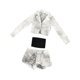 thumbnail image 4 of 1: 6 chaqueta corta, pantalones cortos y tubo set de ropa de muñeca trajes de bricolaje se vean portátiles de mini ropa suave para la figura de acción Negro blanco, 4 of 9