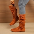 thumbnail image 4 of Pandaie Slouchy Knee High Boots for Women Classic Faux Suede Leather Low Heel Zip Pull on Fashion Long Tall Riding Boot for Fall Winter, 4 of 7