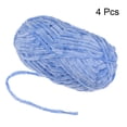 thumbnail image 3 of Uxcell 4 piezas de hilo de terciopelo suave Chenille 4x100g/14.1oz (347yds) hilo esponjoso para tejer mantas de ganchillo azul cielo, 3 of 6