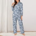 thumbnail image 3 of Wukai Seaside Primary Color Print Women's Pajama Set - Soft Long Sleeve Sleepwear for Comfort and Style-Large, 3 of 9
