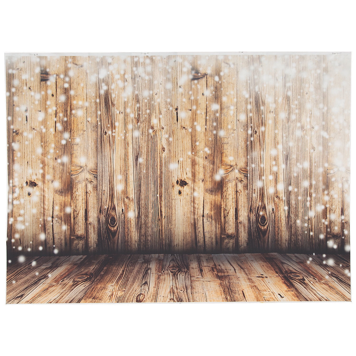 Twinkling Lights Rustic Poly Backdrop - Party Decor - 1 Piece
